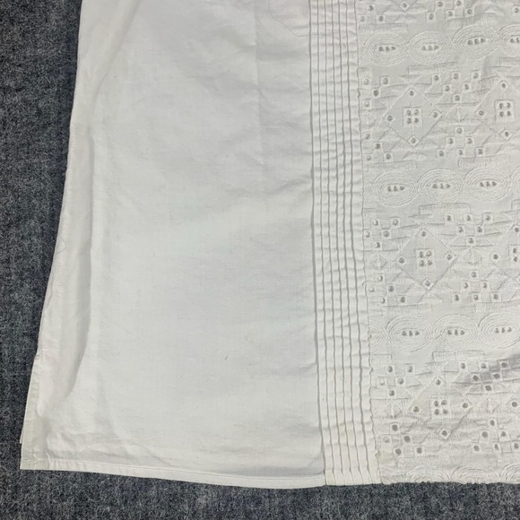 Talbots Blouse Womens 8 White Cotton Sleeveless Eyelet Embroidered Lined Top - Picture 7 of 12